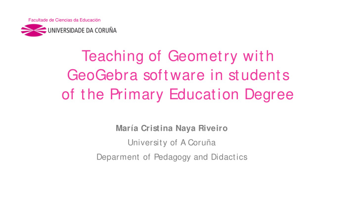 teaching of geometry with geogebra software in students