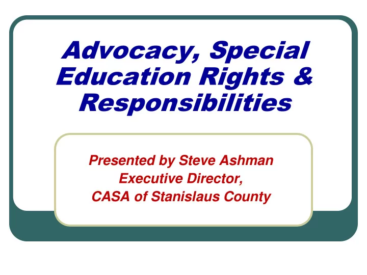 advocacy special