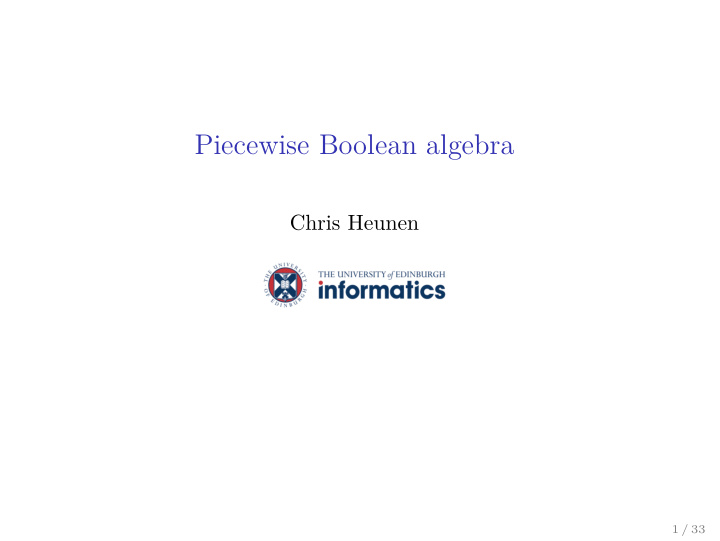 piecewise boolean algebra
