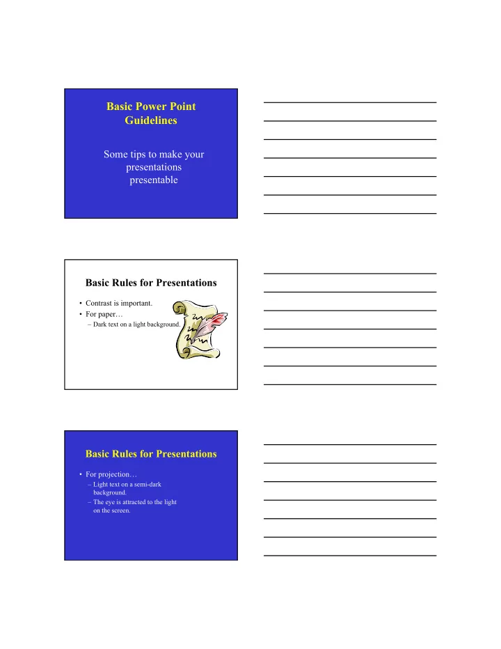 basic power point guidelines