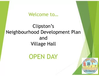 OPEN DAY  Neighbourhood  Development  Plan  (NDP)  Neighbourhood Development Plan  the story so