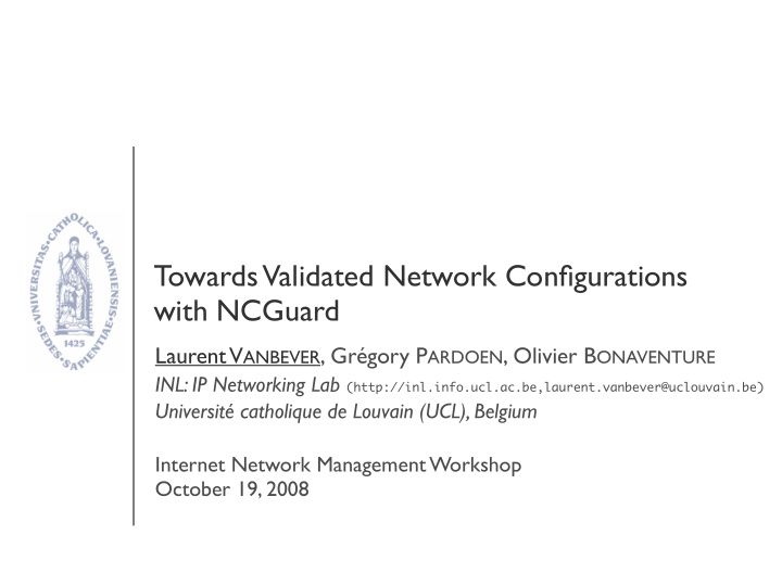 towards validated network configurations with ncguard