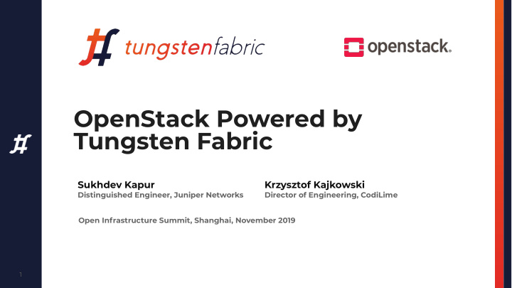 openstack powered by tungsten fabric