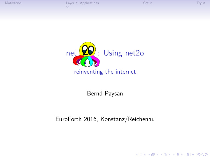 net using net2o