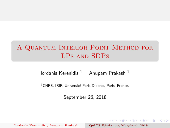 a quantum interior point method for lps and sdps