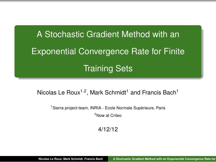 a stochastic gradient method with an exponential