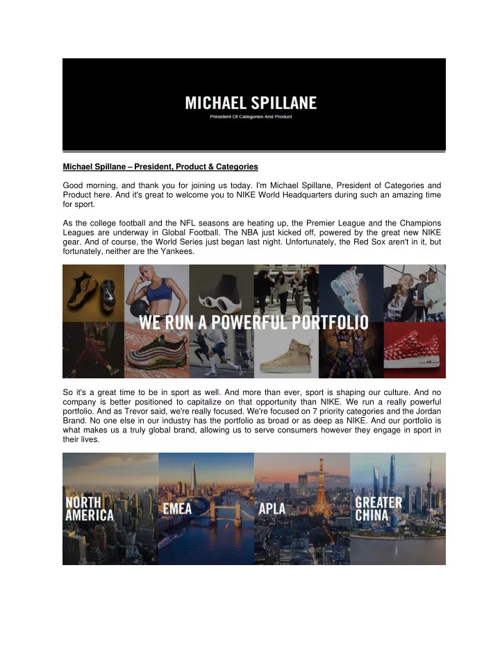 michael spillane president product categories good