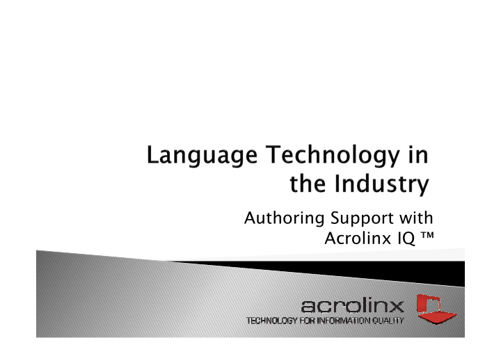 authoring support with acrolinx iq acrolinx the company
