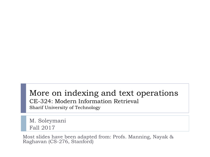 more on indexing and text operations