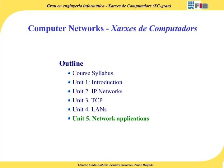computer networks xarxes de computadors