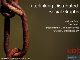 Interlinking Distributed  Social Graphs  Matthew Rowe  OAK Group  Department of Computer Science