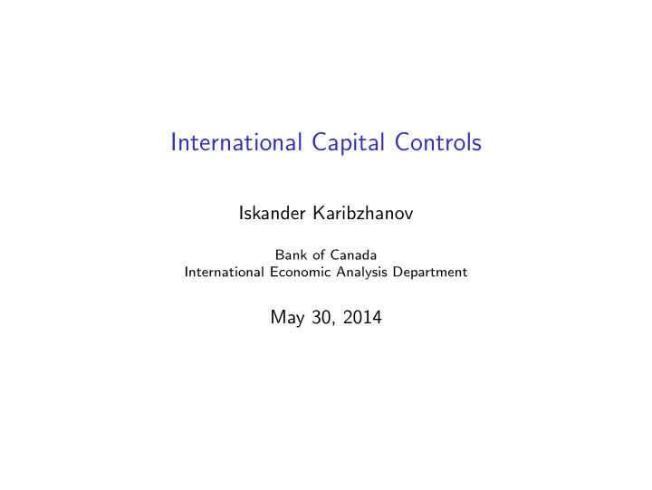 international capital controls