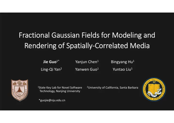 fractional gaussian fields for modeling and rendering of