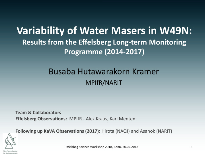 variability of water masers in w49n