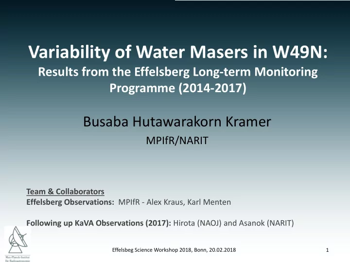 variability of water masers in w49n