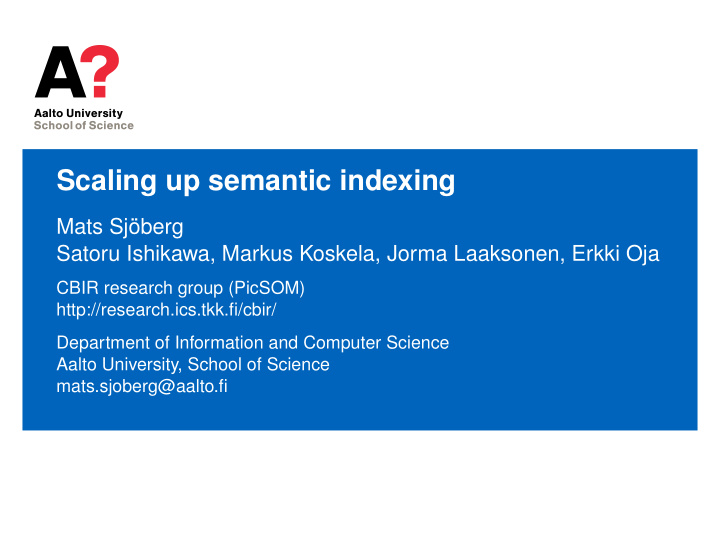 scaling up semantic indexing