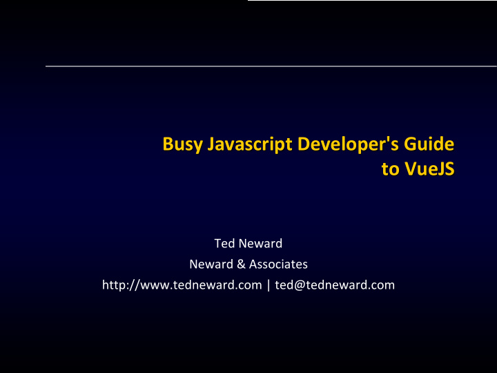 busy javascript developer s guide to vuejs