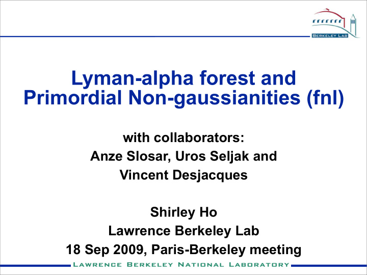 lyman alpha forest and primordial non gaussianities fnl