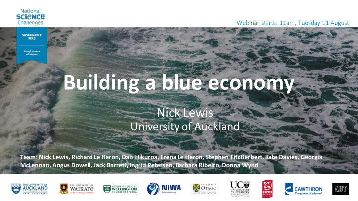 building a blue economy