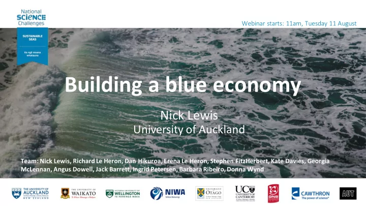 building a blue economy