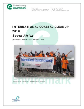 South Africa  (Northern, Western and Eastern Cape)  Mouth of the Salt River Cleanup  Natures