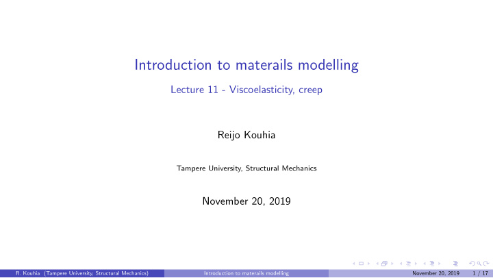 introduction to materails modelling
