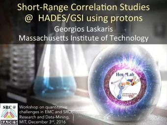 Short-Range  Correla/on  Studies