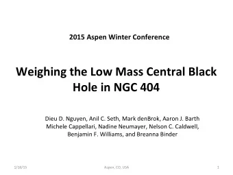 Weighing  the  Low  Mass  Central  Black      Hole  in  NGC  404