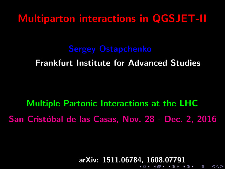 multiparton interactions in qgsjet ii