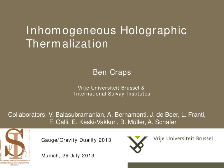 inhomogeneous holographic thermalization
