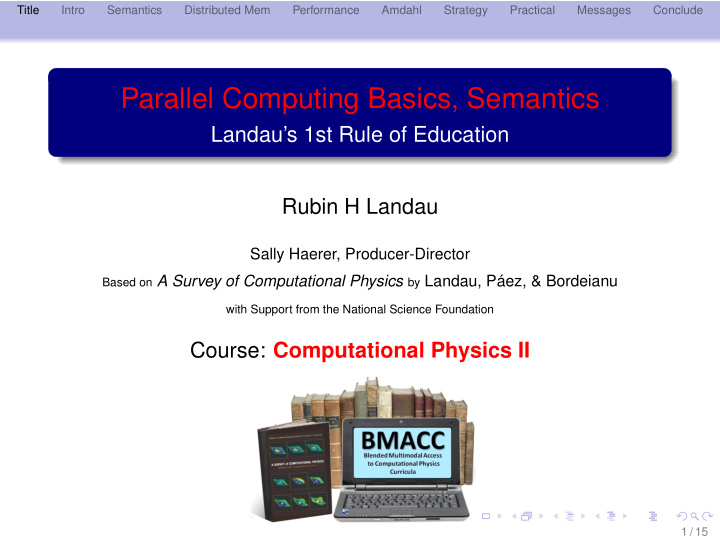 parallel computing basics semantics