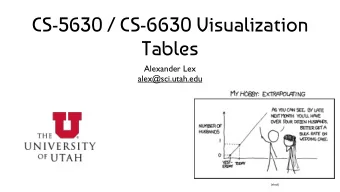 CS-5630 / CS-6630 Visualization  Tables  Alexander Lex  alex@sci.utah.edu  [xkcd]  Organizational