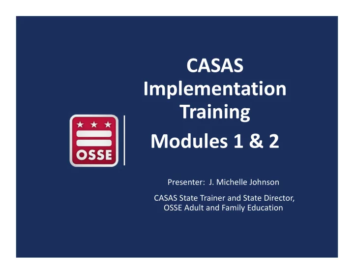 casas implementation training modules 1 2