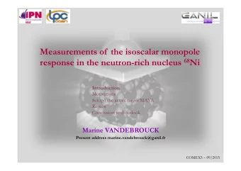 Measurements of  the isoscalar monopole response in the neutron-rich nucleus 68 Ni  Introduction