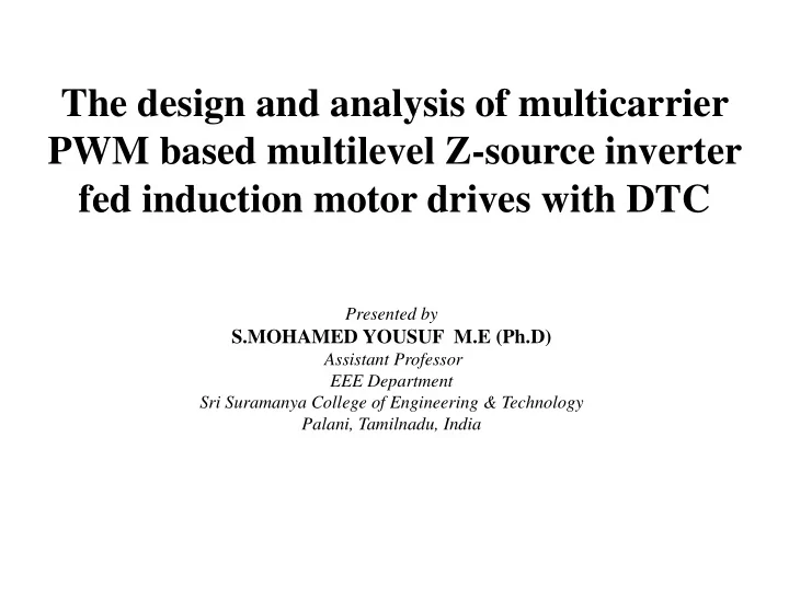 the design and analysis of multicarrier the design and