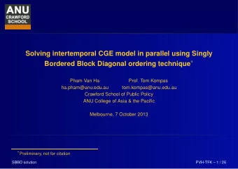 Solving intertemporal CGE model in parallel using Singly Bordered Block Diagonal ordering technique