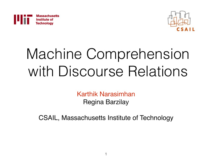 machine comprehension with discourse relations