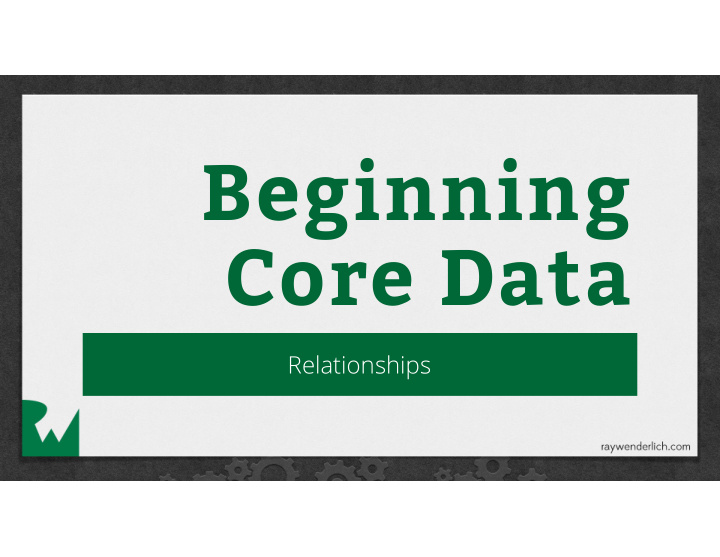 beginning core data