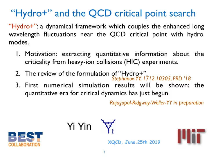 hydro and the qcd critical point search
