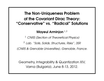 The Non-Uniqueness Problem  of the Covariant Dirac Theory:  Conservative vs. Radical