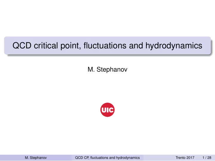 qcd critical point fluctuations and hydrodynamics