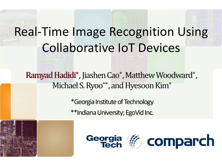 real time image recognition using collaborative iot