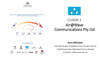 Air  ir@Wave  Communications Pt  Pty Ltd  Paris Michaels  Chief Technologist, Air@Wave
