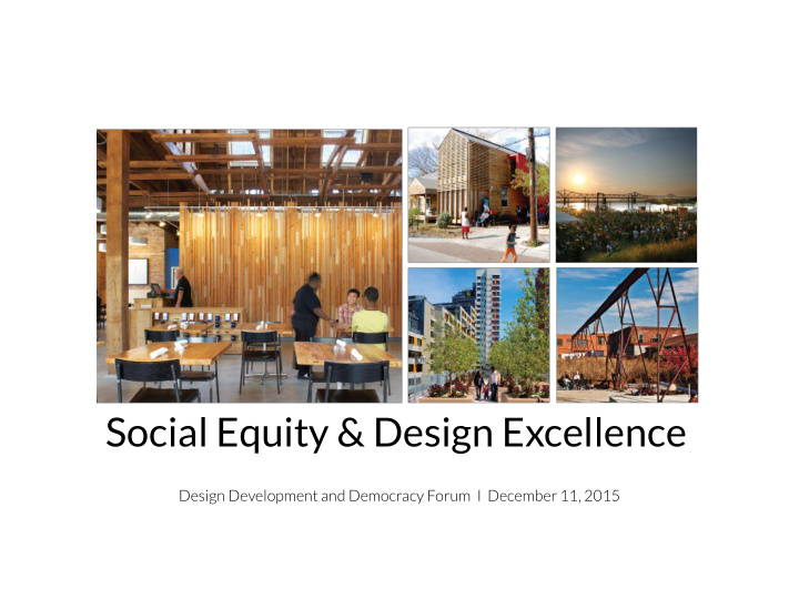 social equity design excellence