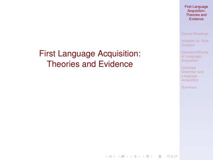 first language acquisition