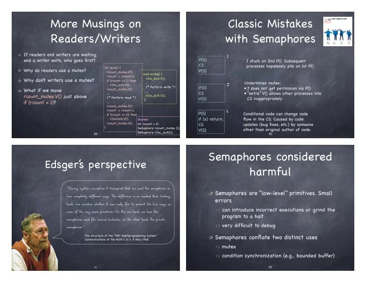 more musings on classic mistakes readers writers with