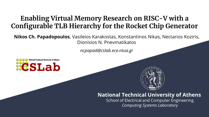 configurable tlb hierarchy for the rocket chip generator