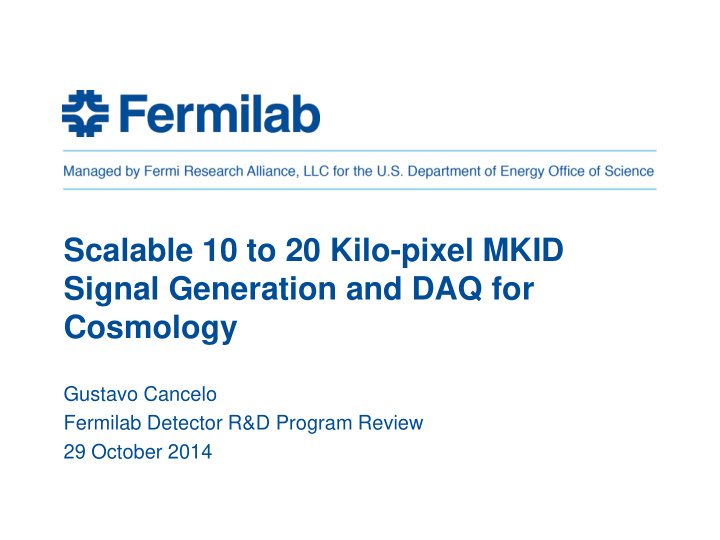 scalable 10 to 20 kilo pixel mkid signal generation and