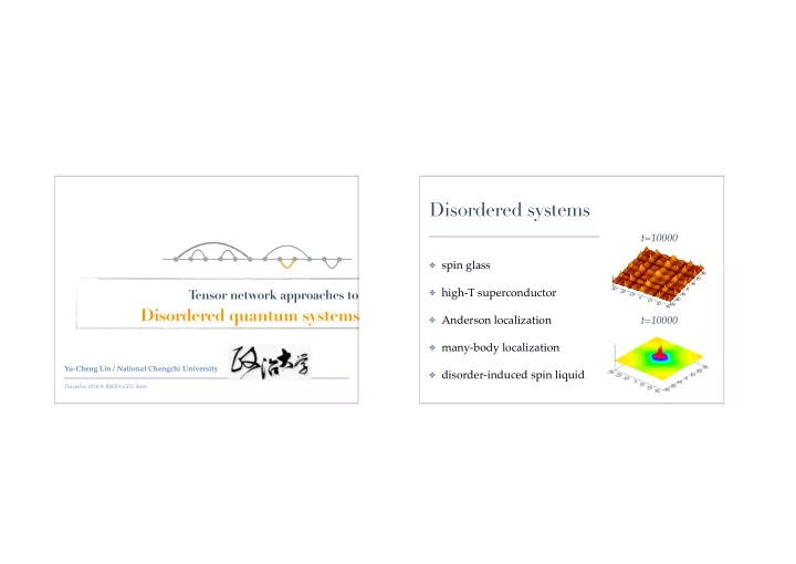disordered systems