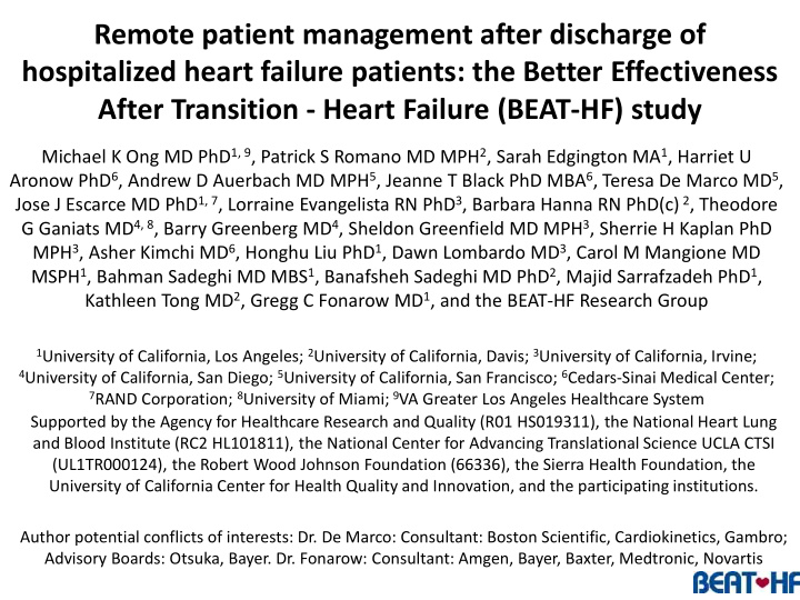 remote patient management after discharge of hospitalized
